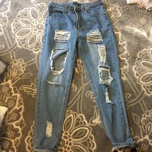 Boohoo Ripped Boyfriend Jeans